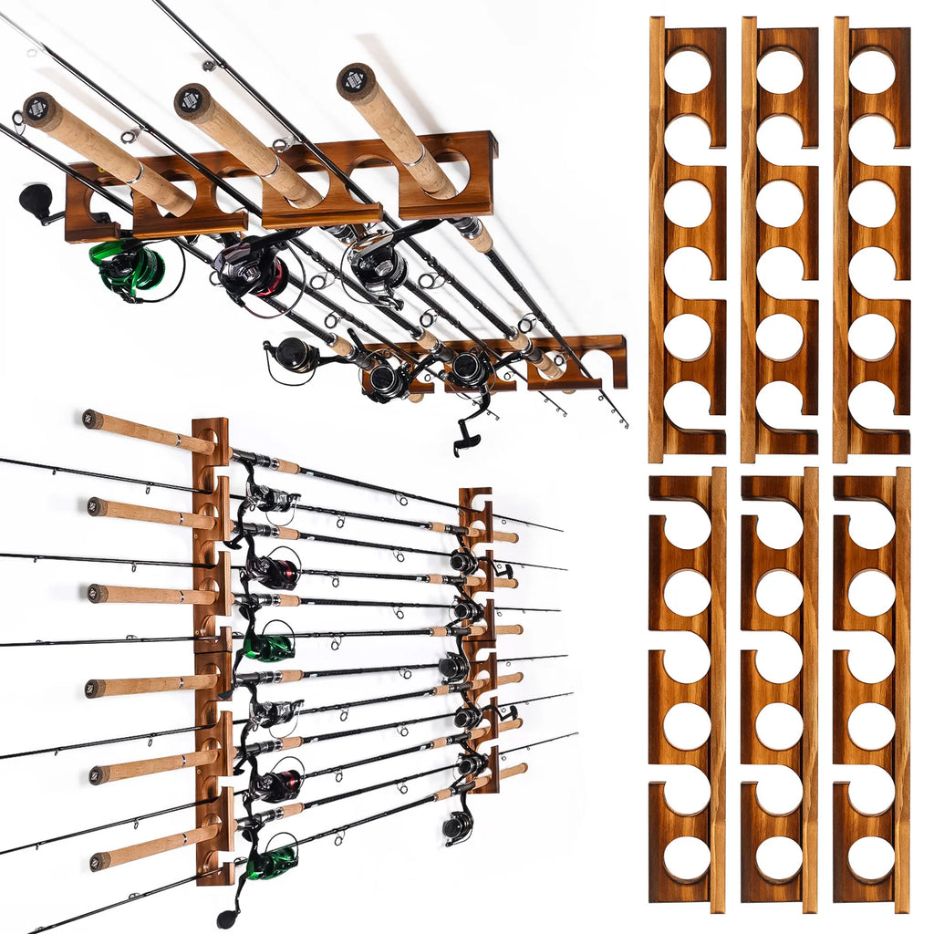 12 Rods Fishing Pole Rod Racks Wall Or Ceiling Mounted Fishing Pole Rod Holders For Garage Storage Organizer Fishing Gear Equipm
