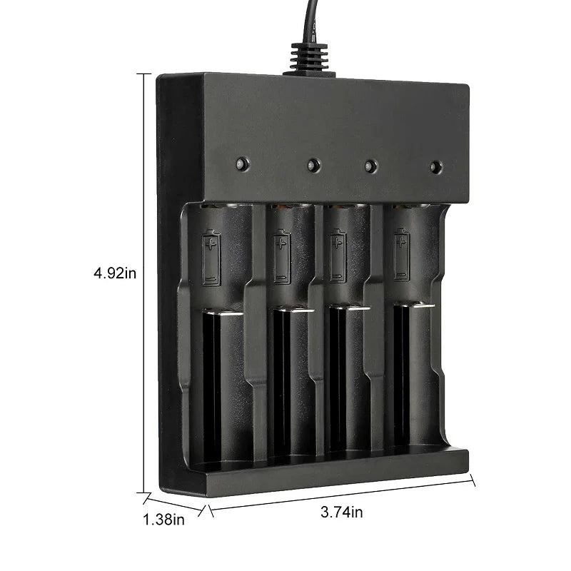 Cargador Universal Inteligente 4 Bahías Skywolfeye | 18650 26650 14500 | Li-ion 🔋