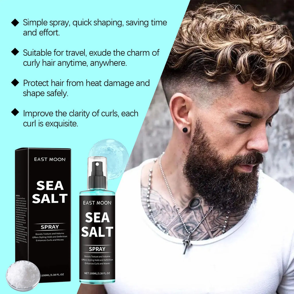 100ML Sea Salt Hair Curling Spray Long Lasting Styling Elastic Hair Conditioner Refreshing Curl Defining Lazy Hair Styling Mist