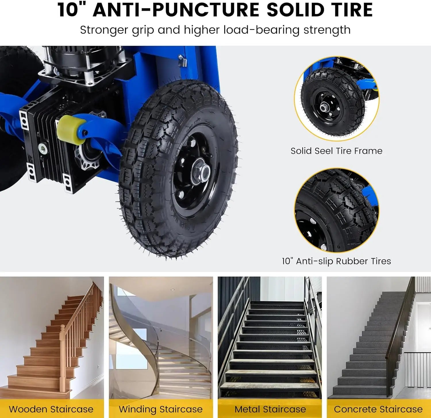 Electric Stair Climbing Dolly, 1200W Powered Stair Climbing Hand Trucks, 880lbs Capacity Folding Electric Dolly for Stairs