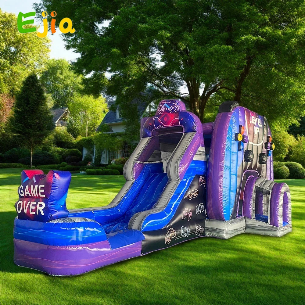 Castillo Inflable 26ft Tema Videojuegos | Tobogán de Agua | Fiestas Infantiles 🎮 - Firu Total Sales