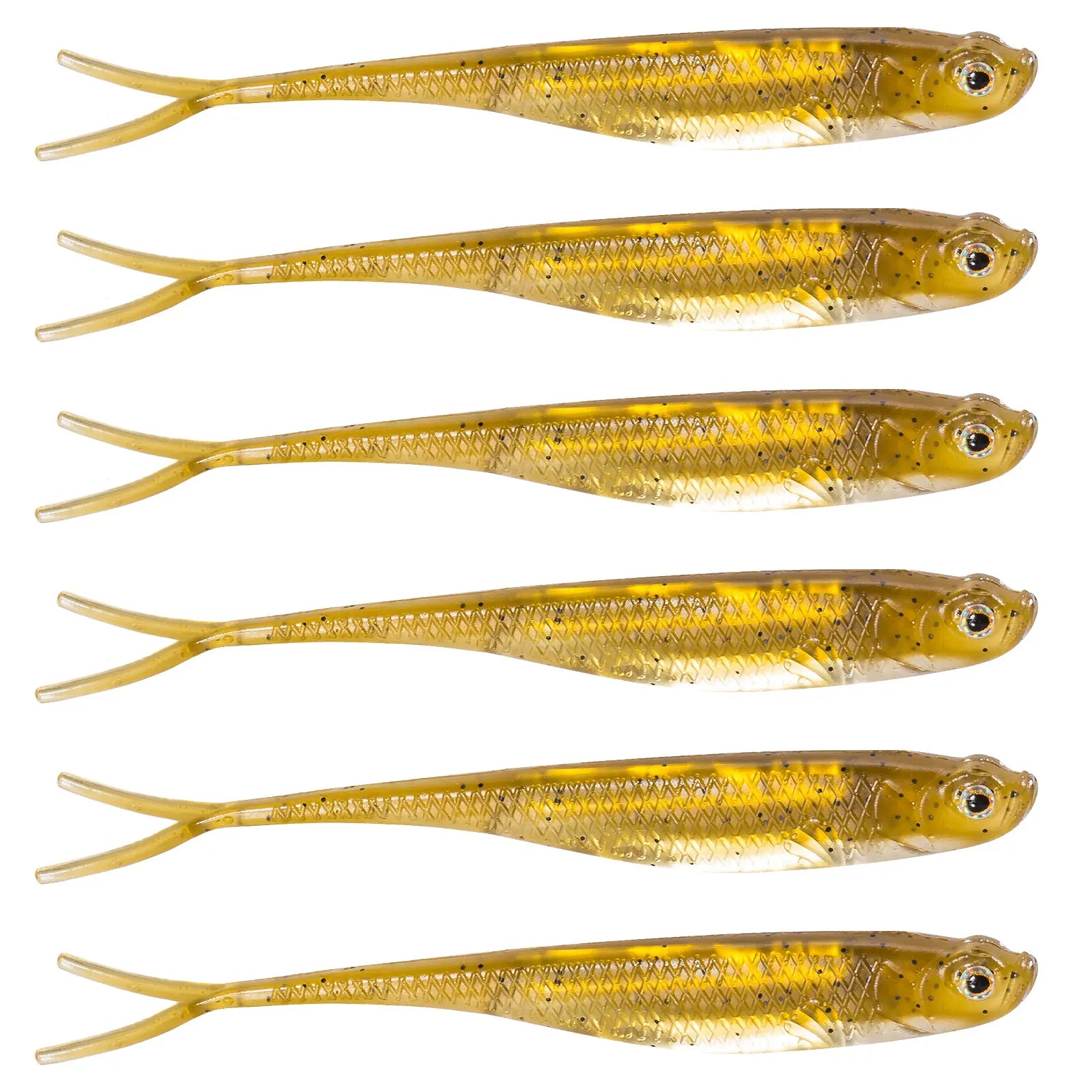 Dr.Fish 5/6 Piezas Señuelo Silicona | Cola Bifurcada | Drop Shot | Bass, Trucha y Lucio | Weedless - Firu Total Sales