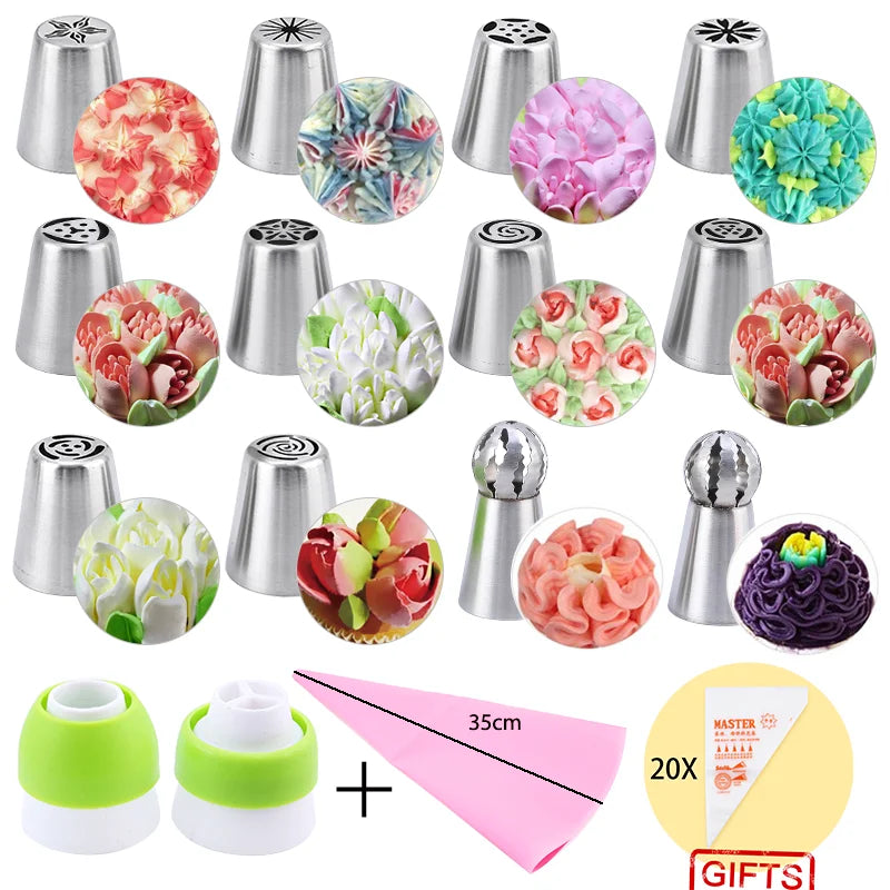 Set Boquillas Rusas de Acero Inoxidable FAIS DU | Mangas y Decoración de Pasteles 🎂