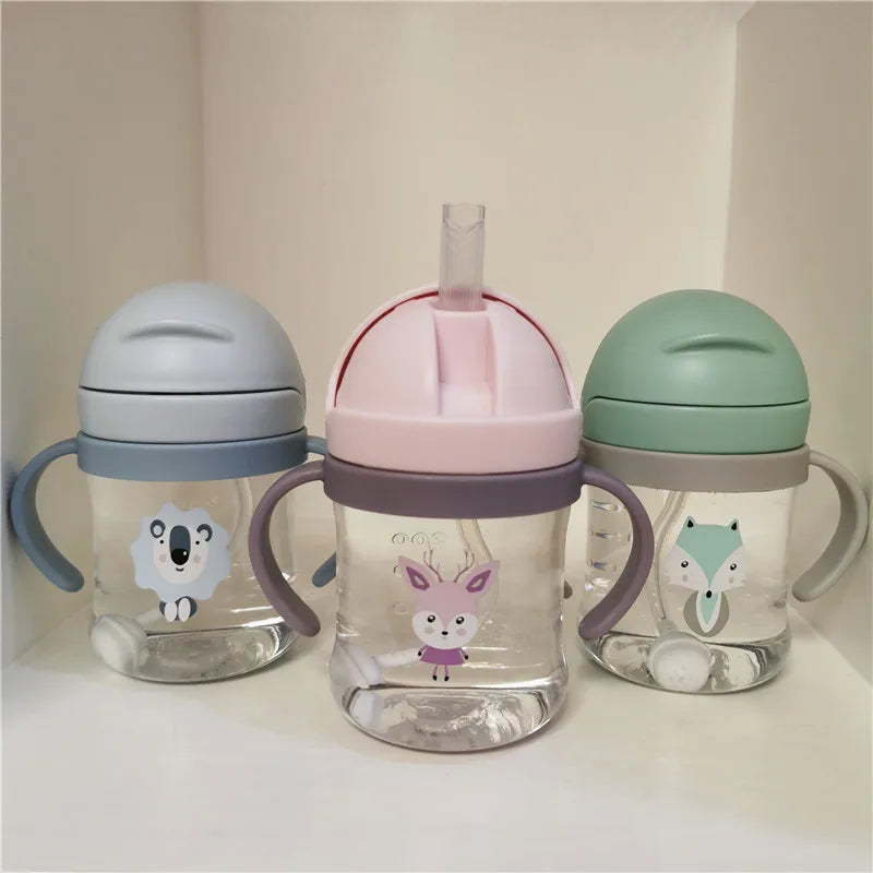 Vaso con Pitillo Antigolpe para Bebé | Bola de Gravedad | Pico de Pato | Kinder 🍼