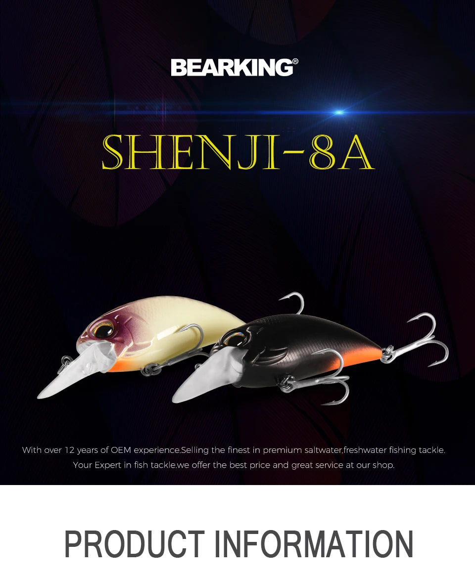 2017 New hot Excellent Bearking hot professional quality crank bait good fishing lures 65mm,14g crank.dive 2m,pike bass fishing