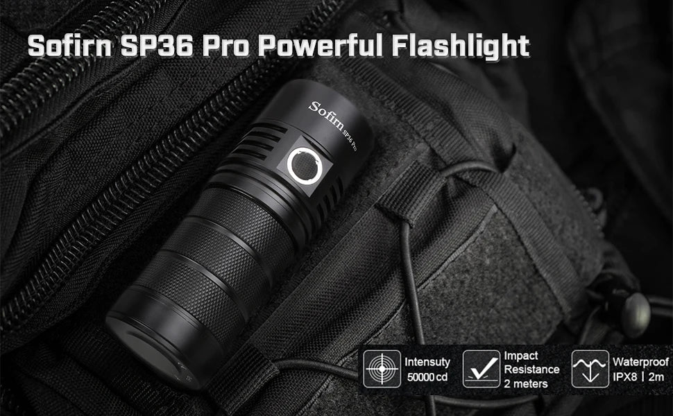 Linterna LED Sofirn SP36 Pro 8000lm | Recargable USB-C | 4 LEDs SST40