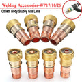 Welding Torch Accessories 1.0mm/1.6mm/2.4mm/3.2mm Forgelo Brass Collets Body Stubby Gas Lens Connector For Tig WP17 WP18 WP26