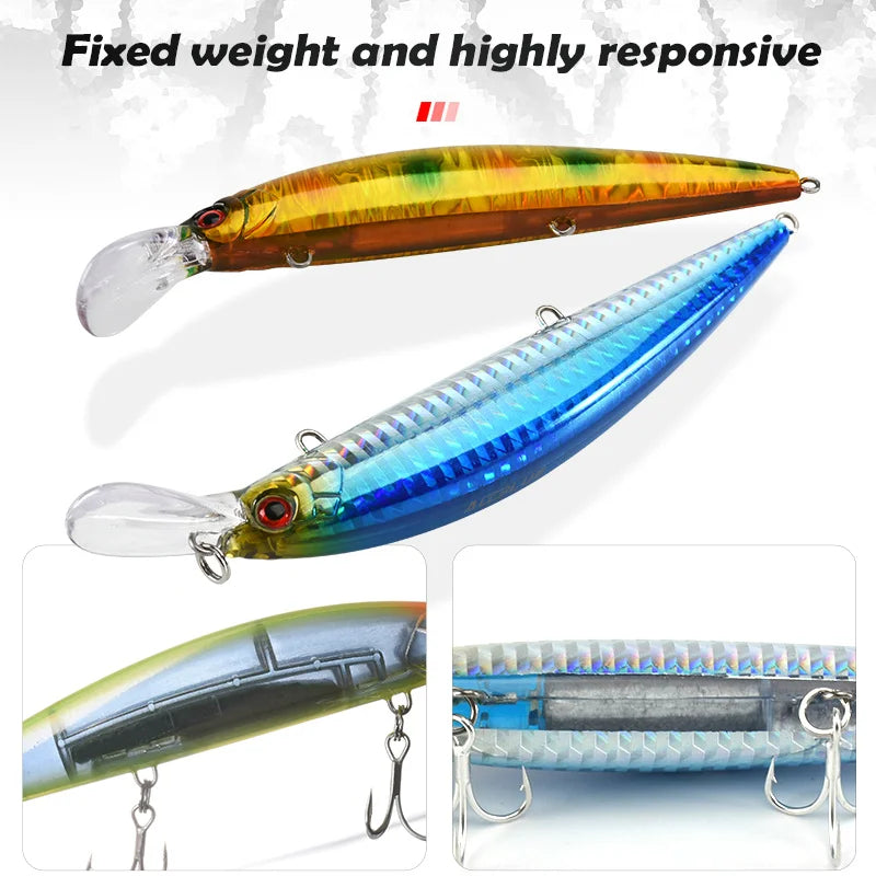 ALLBLUE Minnow Pesado Hundimiento | 90/110mm | 25g/35g | Jerkbait Longcast | Bass y Lubina | Agua Salada - Firu Total Sales