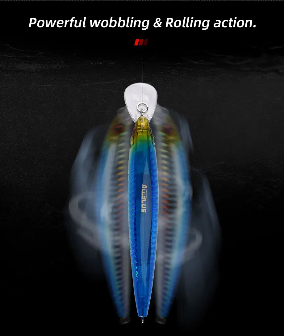ALLBLUE Minnow Pesado Hundimiento | 90/110mm | 25g/35g | Jerkbait Longcast | Bass y Lubina | Agua Salada - Firu Total Sales