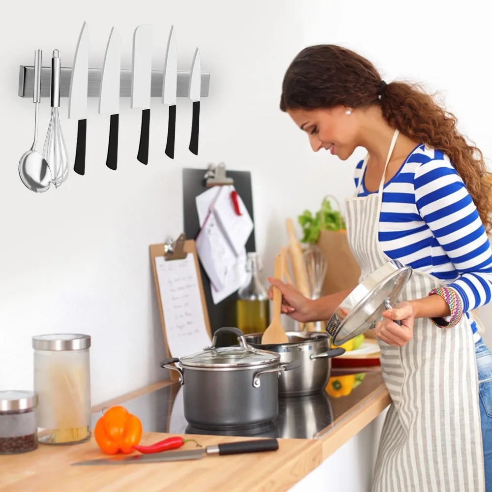 40CM 50CM Stainless Steel Knife Stand Magnetic Knife Holder Wall Block Storage Rack for Knives Kitchen Accessories Organizer