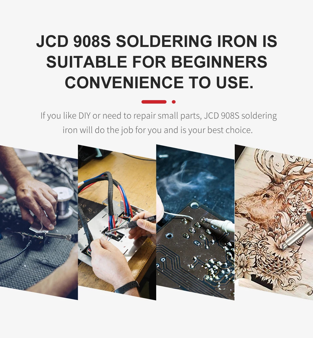 JCD 80W Electric Soldering Iron Kit LCD Display Temperature Adjustable 220V 110V With Solder Paste Iron Tips Welding Tools Set