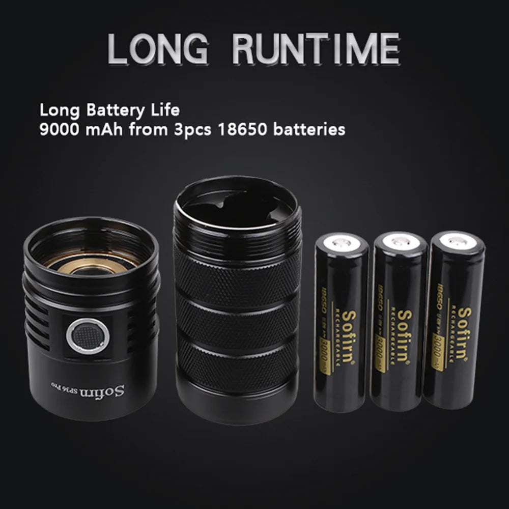 Linterna LED Sofirn SP36 Pro 8000lm | Recargable USB-C | 4 LEDs SST40