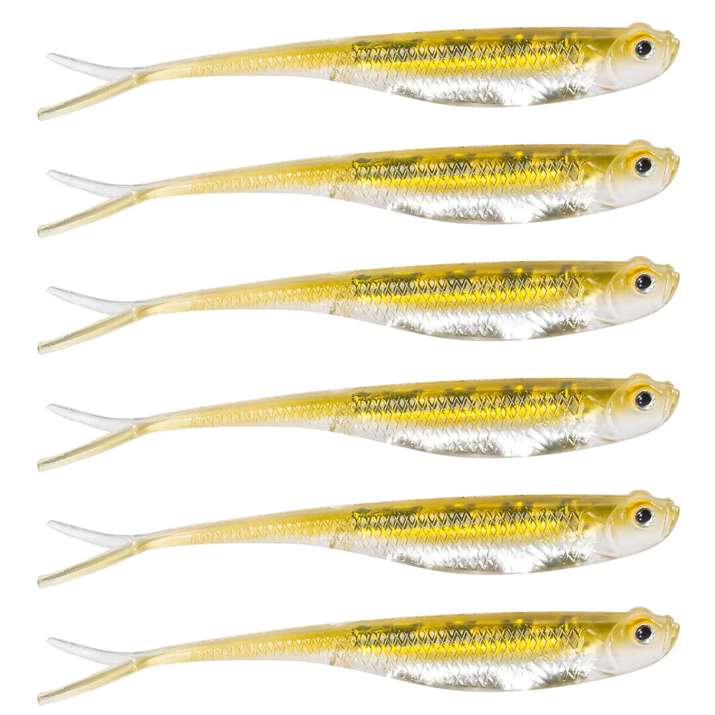 Dr.Fish 5/6 Piezas Señuelo Silicona | Cola Bifurcada | Drop Shot | Bass, Trucha y Lucio | Weedless - Firu Total Sales