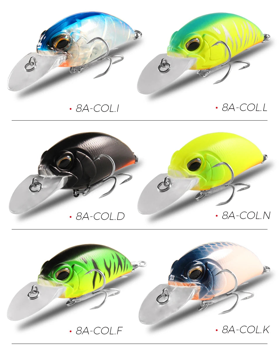 2017 New hot Excellent Bearking hot professional quality crank bait good fishing lures 65mm,14g crank.dive 2m,pike bass fishing