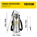 SucceBuy 4-12L Hand Powered Sprayer Stainless Steel Watering Spraying Sprinkling Atomizer Pump Home Garden Cleaning Sprayer
