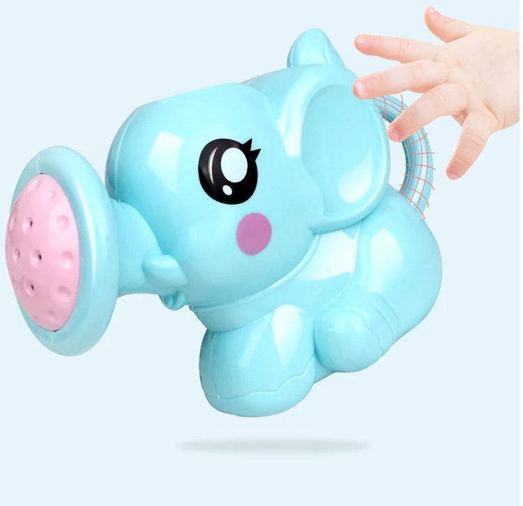 Baby Bath Toys Lovely Plastic Elephant Shape Water Spray for Baby Shower Swimming Toys Kids Gift Storage Mesh Bag Baby Kids Toy
