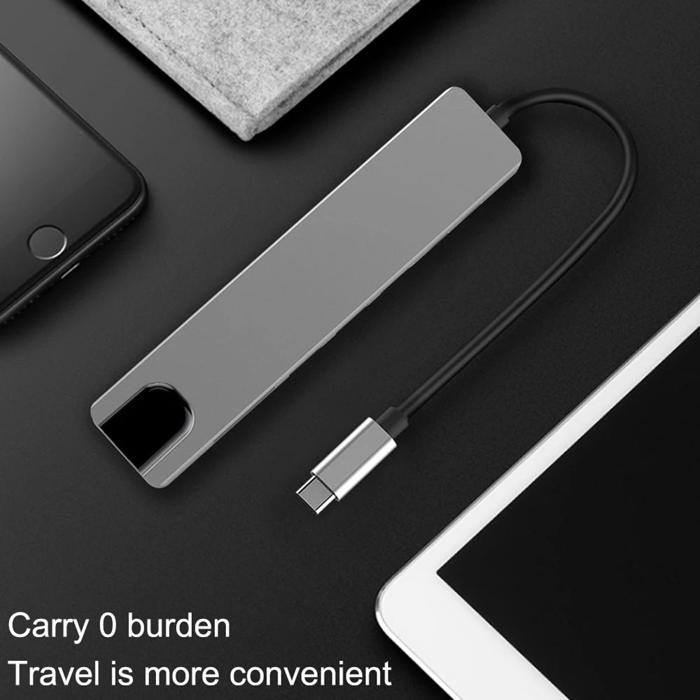 Hub USB-C 8 en 1 FEIWIMI | HDMI 4K 30Hz | RJ45 100Mbps | VGA | PD 100W | Docking Station - Firu Total Sales