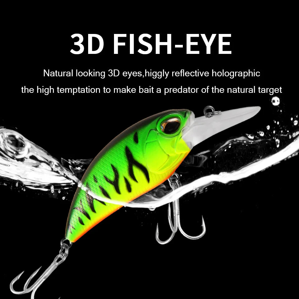 2017 New hot Excellent Bearking hot professional quality crank bait good fishing lures 65mm,14g crank.dive 2m,pike bass fishing