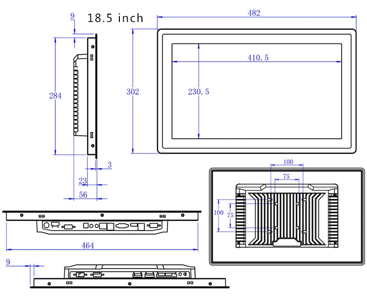 13.3 15.6 18.5 inch industrial computer all in one panel pc with capacitive touch screen built-in wifi win10/11 pro 1366x768