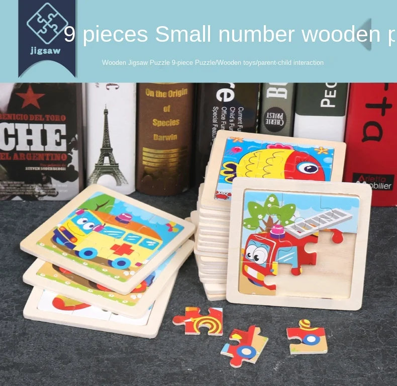 Wooden Animal Jigsaw Puzzle for Kids – Montessori Game
