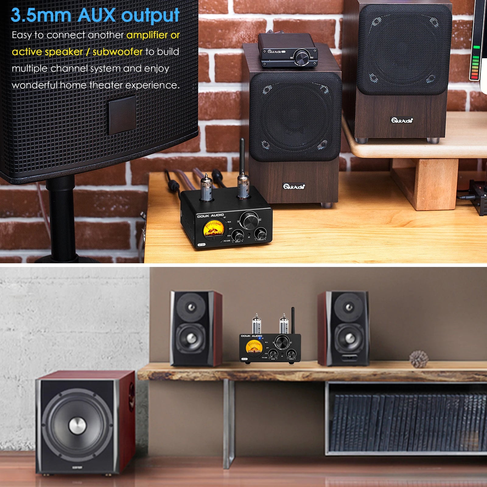 Amplificador Nobsound HiFi Válvulas Bluetooth 5.0 | USB DAC | COAX/OPT | 100W+100W | Vú Metro | Hogar - Firu Total Sales