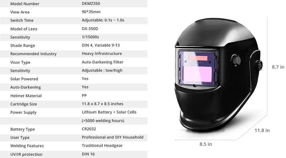 DEKO Skull Solar Auto Darkening Adjustable Range 4/9-13 MIG MMA Electric Welding Mask Helmet Welding Lens for Welding Machine