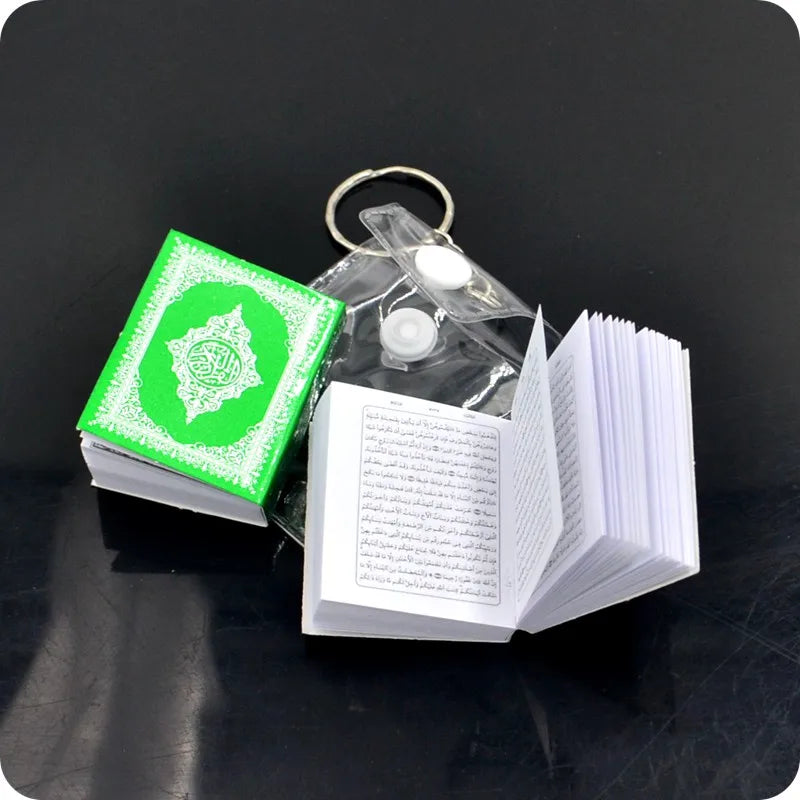 Mini Arabic language Koran Quran Islam Muslim ALLAH real paper can read Pendant Key Chains Fashion Religious Jewelry