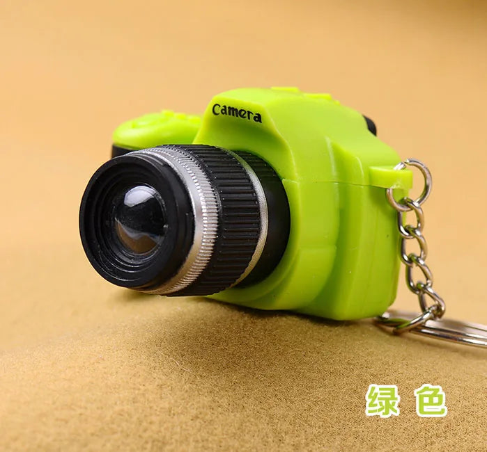 Mini camera Keychain SLR camera Keychain Car Key Chain Key Ring  LED Flashlight Colorful Kaca Key chain For Gift wholesale 17211