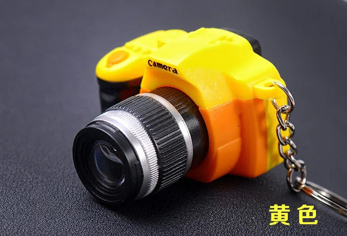 Mini camera Keychain SLR camera Keychain Car Key Chain Key Ring  LED Flashlight Colorful Kaca Key chain For Gift wholesale 17211
