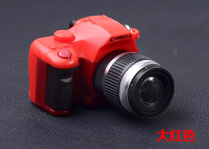 Mini camera Keychain SLR camera Keychain Car Key Chain Key Ring  LED Flashlight Colorful Kaca Key chain For Gift wholesale 17211