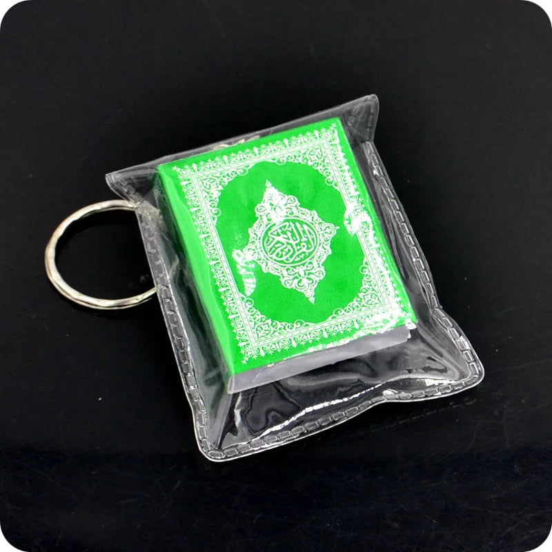 Mini Arabic language Koran Quran Islam Muslim ALLAH real paper can read Pendant Key Chains Fashion Religious Jewelry