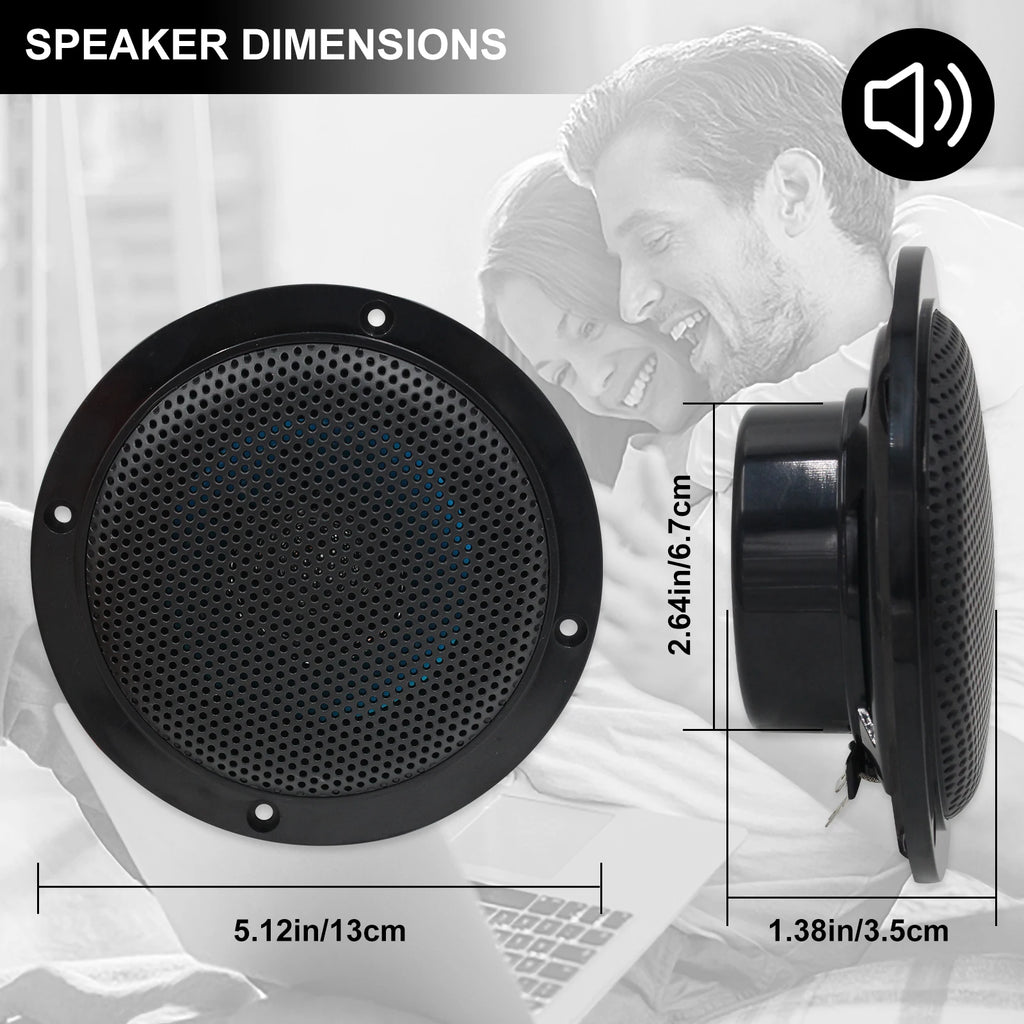 STUDIOFINIX 4'' 160W Waterproof Bluetooth Ceiling Speakers - Ultra-Thin Marine Speakers for House, Caravan, RV & Houseboats 2PCS