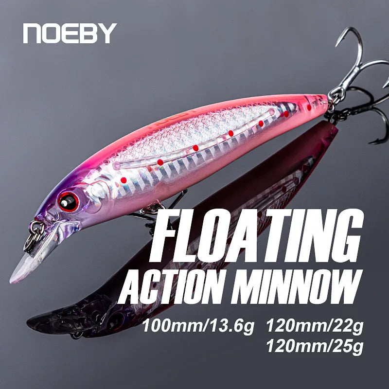 Noeby NBL9006 Jerkbait Flotante | 100mm/14g o 120mm/22g | Longcast | Bass, Lubina y Bonito | Mar y Lago - Firu Total Sales