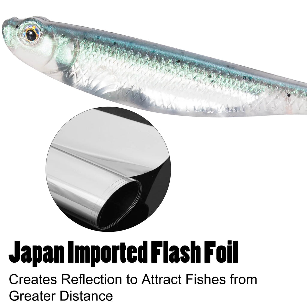 Dr.Fish 5/6 Piezas Señuelo Silicona | Cola Bifurcada | Drop Shot | Bass, Trucha y Lucio | Weedless - Firu Total Sales