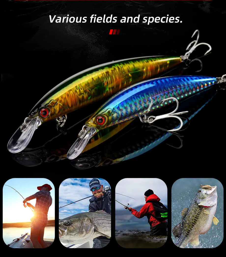 ALLBLUE Minnow Pesado Hundimiento | 90/110mm | 25g/35g | Jerkbait Longcast | Bass y Lubina | Agua Salada - Firu Total Sales