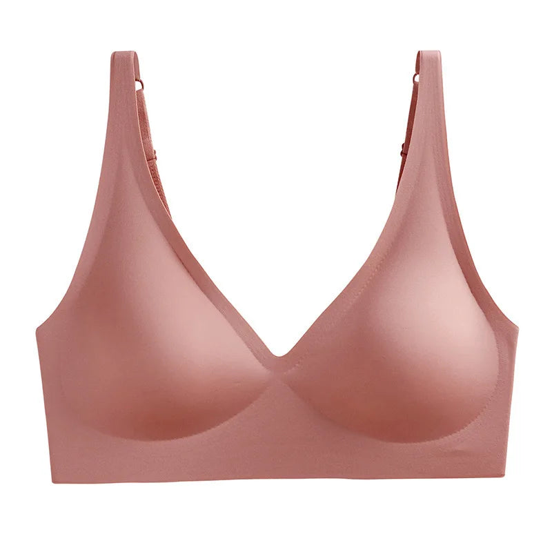 Push Up Seamless Bras For Women Non-wire Brassiere V-neck Bralette Removable Padded Sports Underwear Female Sexy Lingerie S-XXL