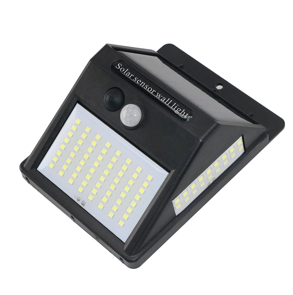 Luz Solar 100 LED con Sensor de Movimiento PIR | 3 Lados | IP65 | Jardín y Pared 💡 - Firu Total Sales