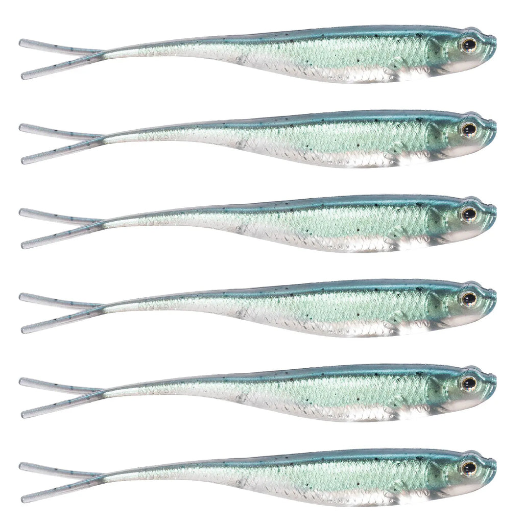 Dr.Fish 5/6 Piezas Señuelo Silicona | Cola Bifurcada | Drop Shot | Bass, Trucha y Lucio | Weedless - Firu Total Sales