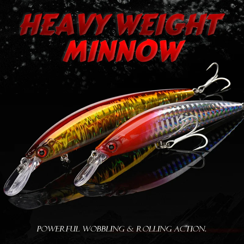 ALLBLUE Minnow Pesado Hundimiento | 90/110mm | 25g/35g | Jerkbait Longcast | Bass y Lubina | Agua Salada - Firu Total Sales
