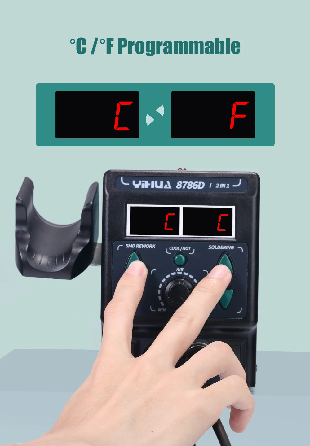 YIHUA 8786D Soldering Iron Hot Air Soldering Station DIY Digital Rework Station Phone Repair BGA SMD Solder Tool Welding Station