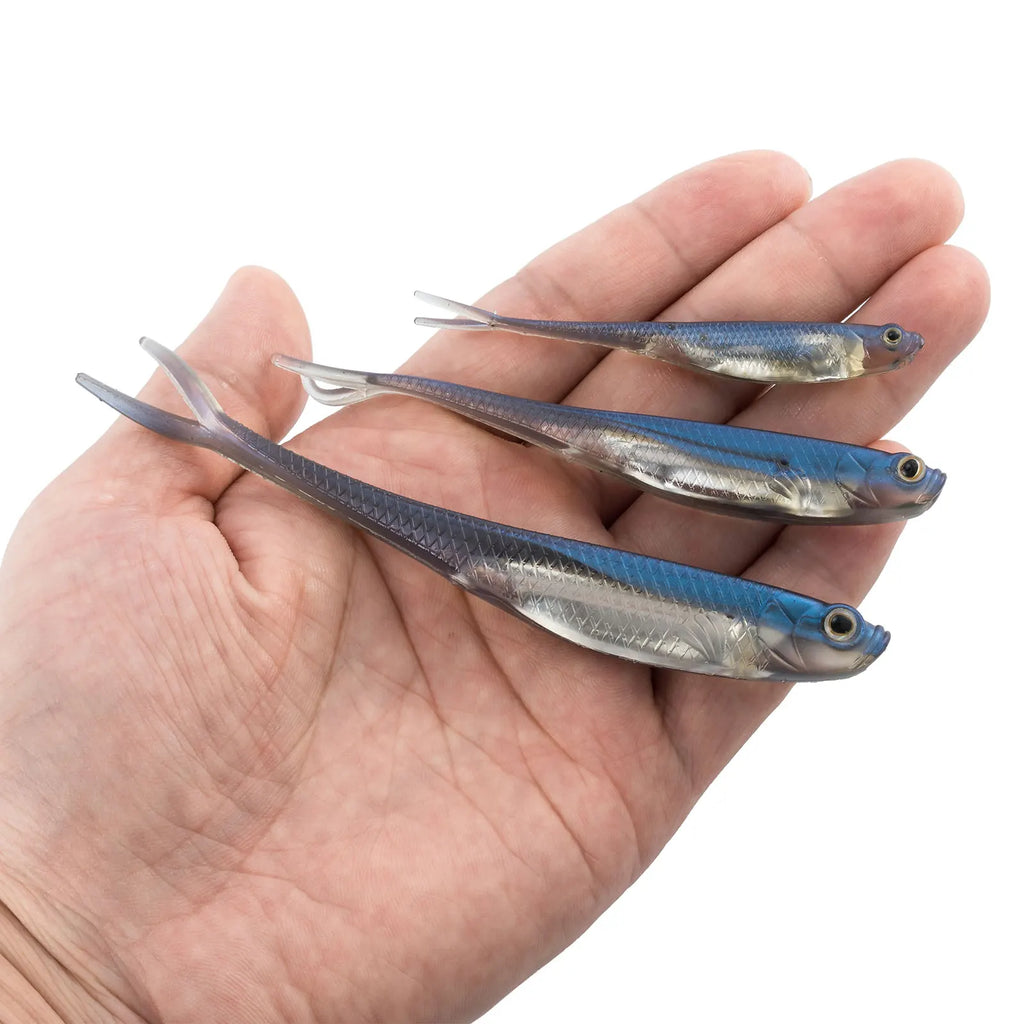 Dr.Fish 5/6 Piezas Señuelo Silicona | Cola Bifurcada | Drop Shot | Bass, Trucha y Lucio | Weedless - Firu Total Sales