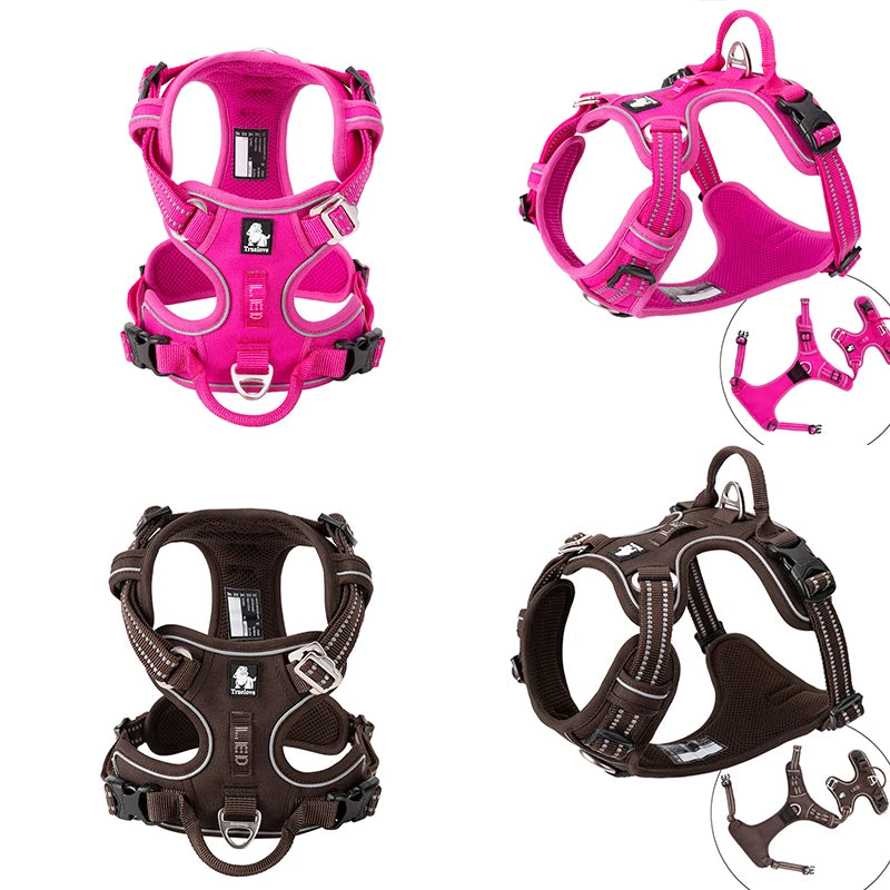 Truelove Pet Reflective Nylon Dog Harness No Pull Adjustable Medium Large Naughty Dog Vest Safety Vehicular Lead Walking Running