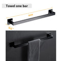 Bathroom Hardware Set Bathroom Accessories Black Robe Hook Towel Rail Bar Rack Bar Shelf Tissue Paper Holder Toothbrush Holder