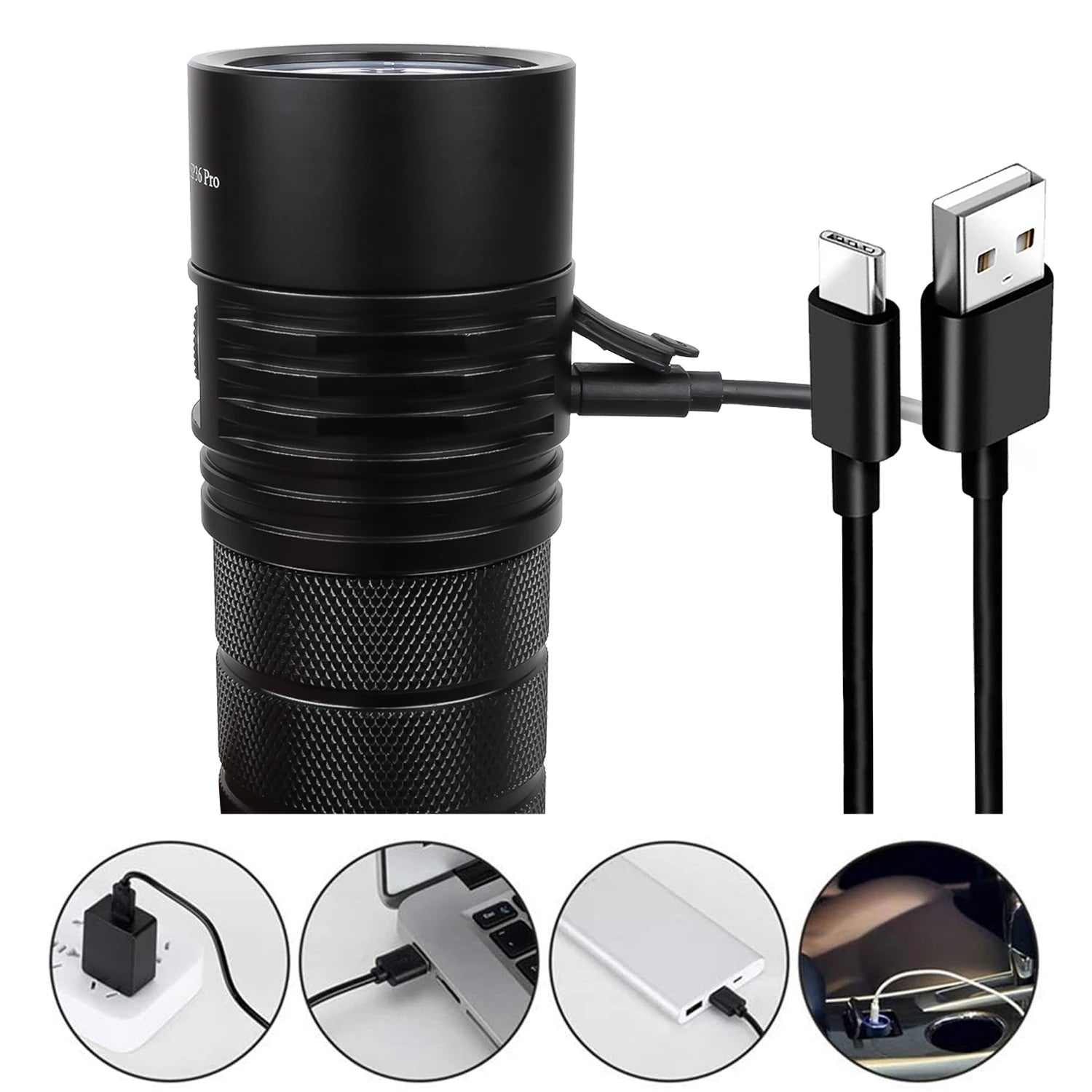 Linterna LED Sofirn SP36 Pro 8000lm | Recargable USB-C | 4 LEDs SST40