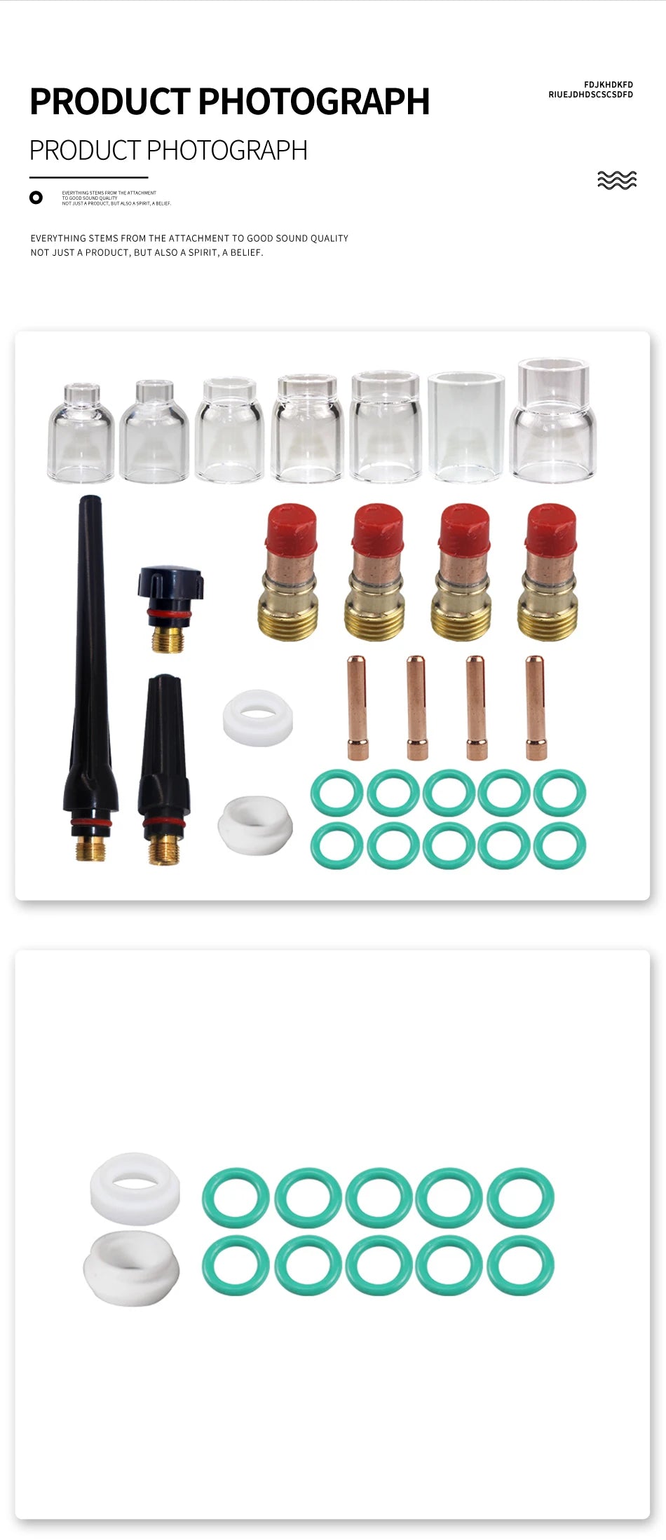 30Pcs TIG Welding Torch Accessories Stubby Gas Lens 4#~12# Pyrex Glass Cup Kit For WP-17/18/26 Torch Welding& Soldering Supplies