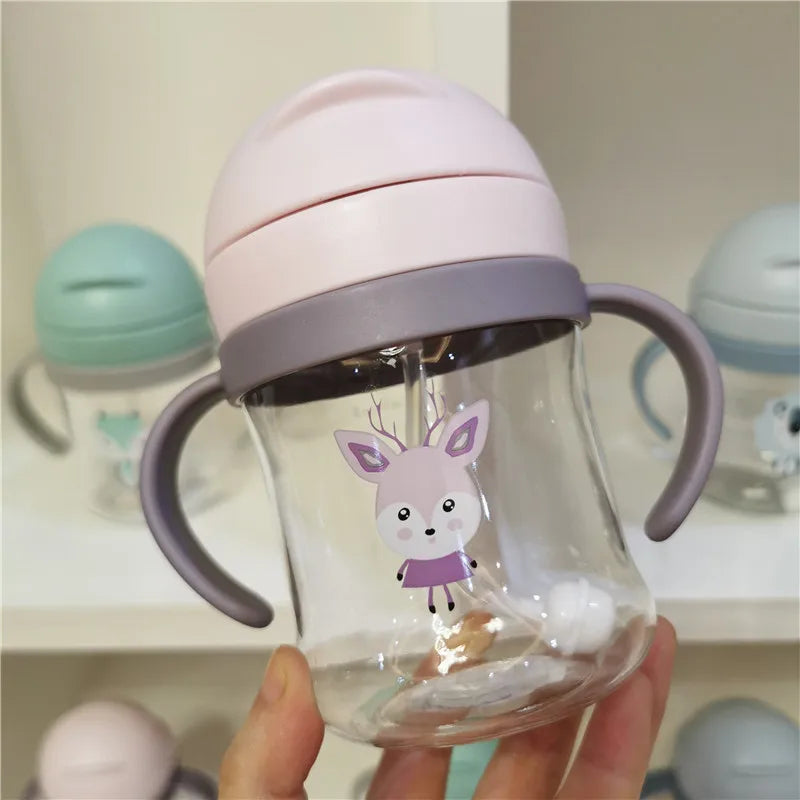 Vaso con Pitillo Antigolpe para Bebé | Bola de Gravedad | Pico de Pato | Kinder 🍼