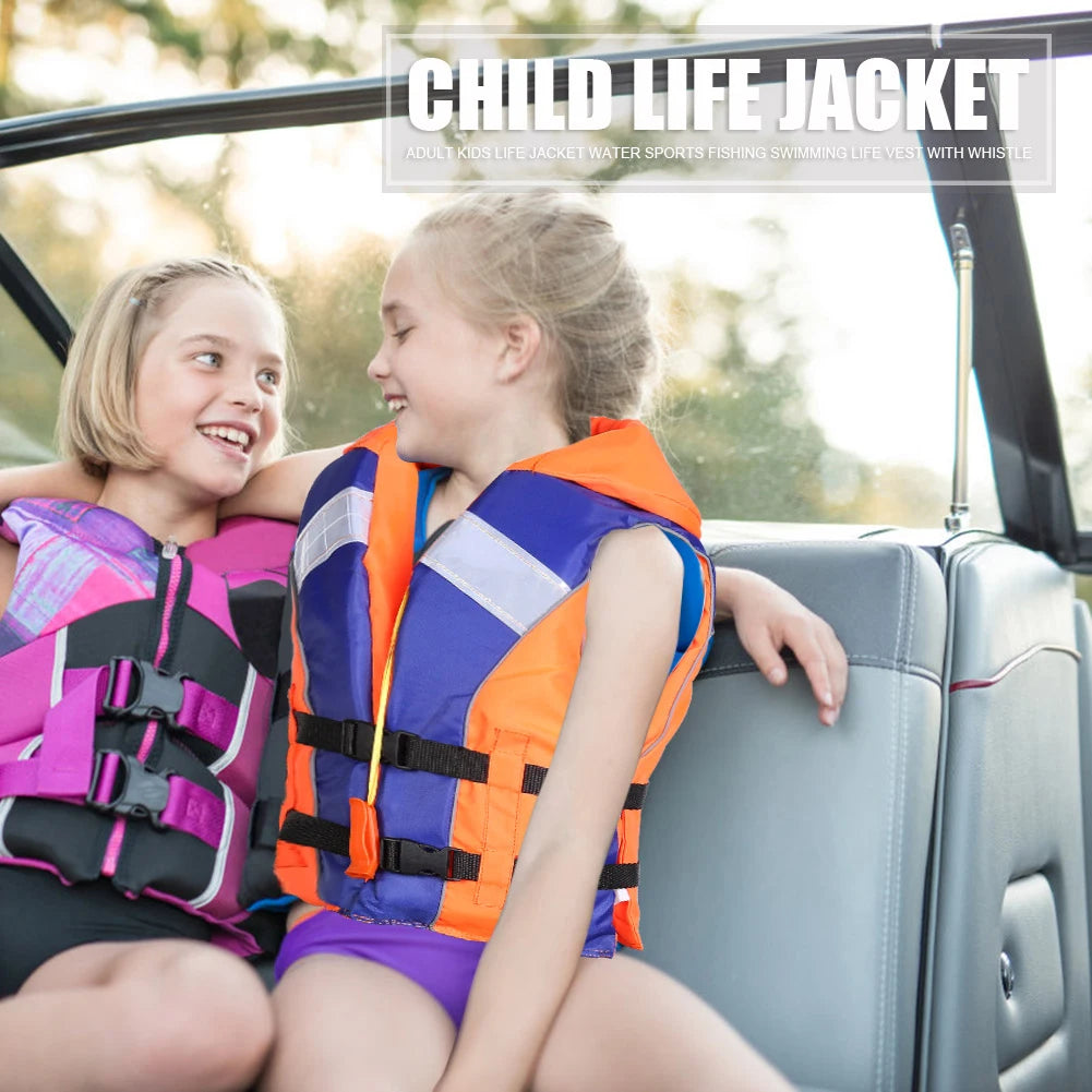 1/2PCS Children Life Jacket With Whistle Adjustable Size Swimming Float Vest Fishing Drifting Swimming Life Vest For Water Sport