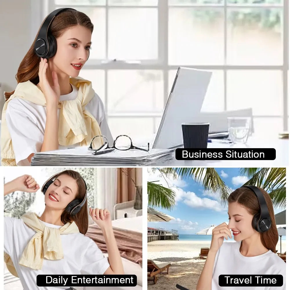 HIFI Stereo Bluetooth Headphones | FM Radio + SD Card + Mic | iPhone Samsung Xiaomi