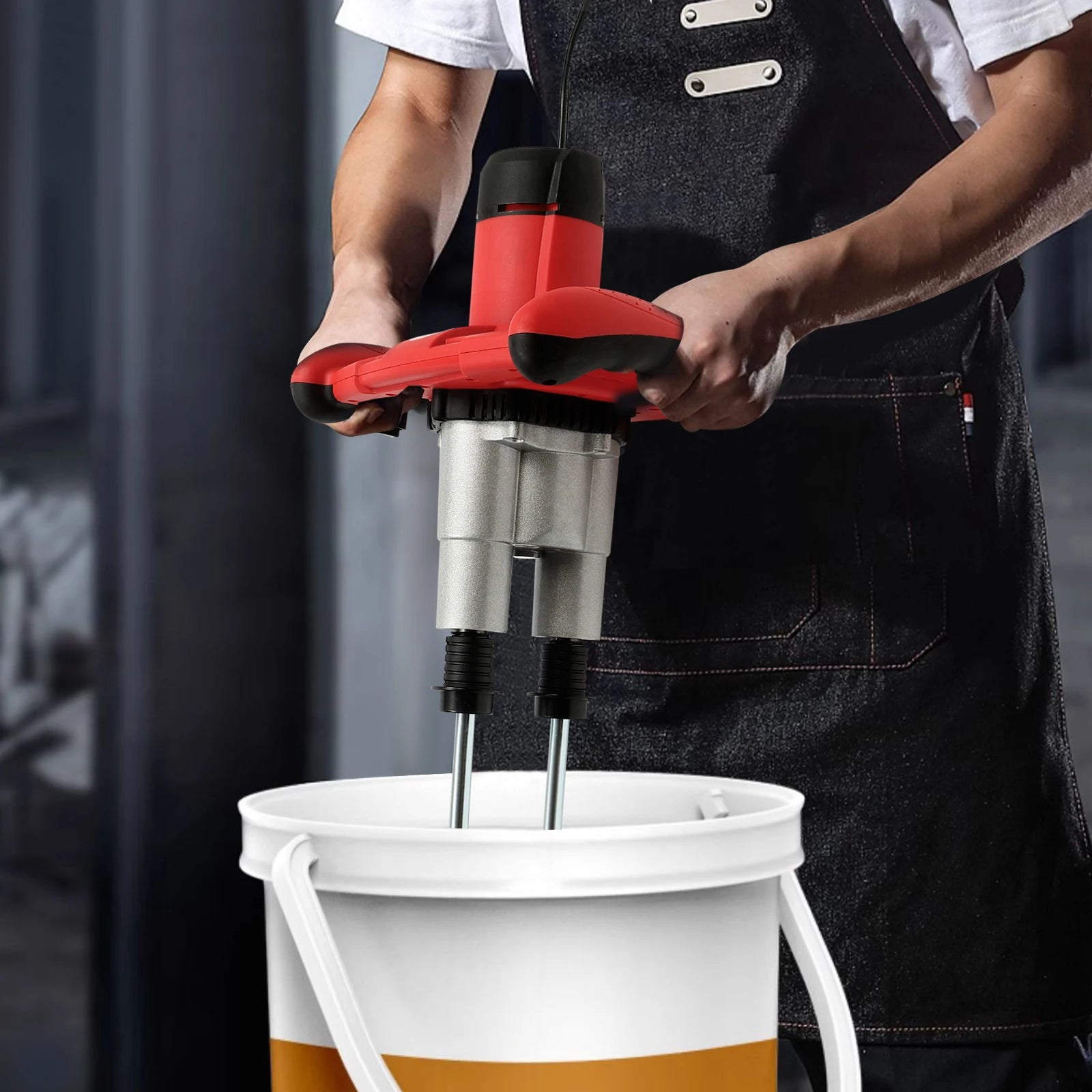 Handheld Paint and Mortar Stirrer Corded Electric 2-Gear Concrete Mixer 6 Speeds Optional Red/Green US/EU Standard 110V