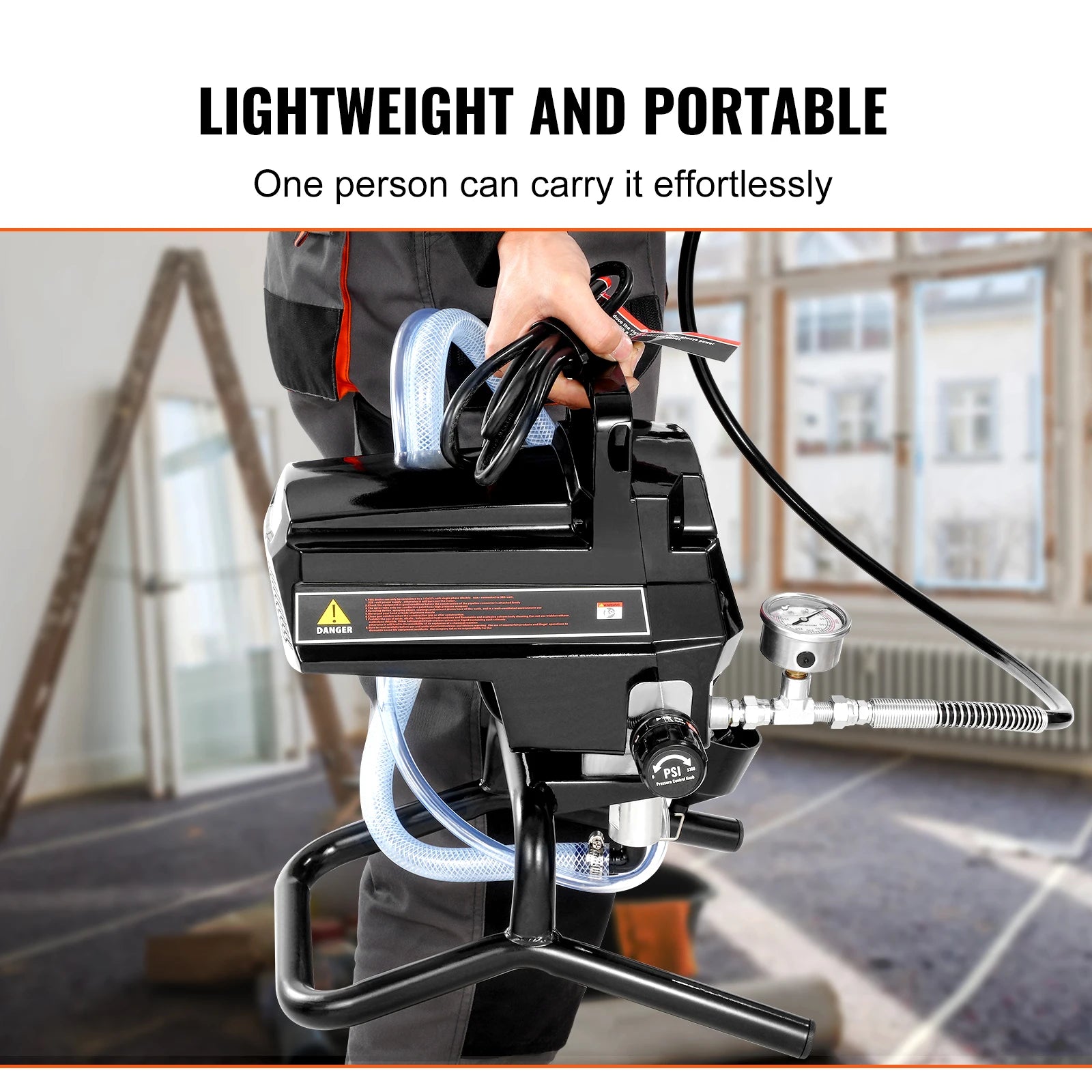 SucceBuy 750W 950W Airless Paint Sprayer 3000PSI High Efficiency Electric Airless Sprayer Handheld Paint Sprayers Home Interior